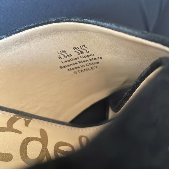 Sam Edelman Stanley Black Suede Open Toe Block Heels Size 8.5 - Picture 4 of 7